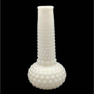 Vintage Hobnail Milk Glass Bud Vase Mid-Century Modern Farmhouse Cottage